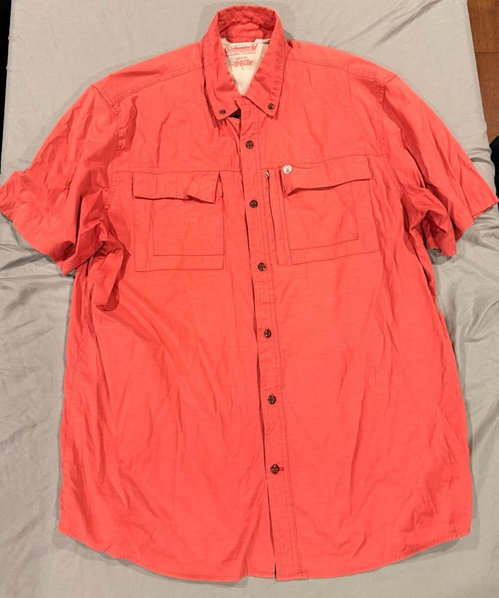 Coleman The Outdoor Company Men's Short Sleeve Button Down Fishing Shirt Size L